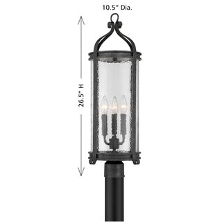 Preston 3-Light Outdoor Post Lantern in Iron Oxide