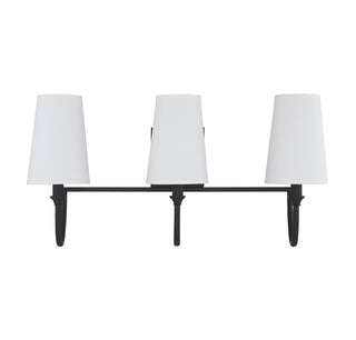 Cameron 3-Light Bathroom Vanity Light in 
Matte Black