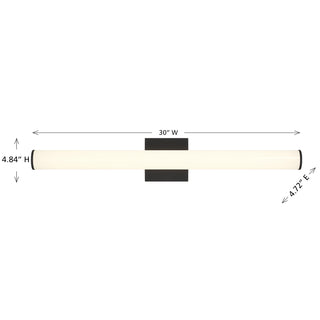 Colt 30" Contemporary LED Cylinder Vanity Light in Black