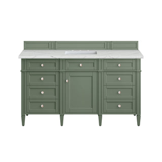 60 Inch Brittany Freestanding Vanity in Smokey Celadon / Ethereal Noctis Top