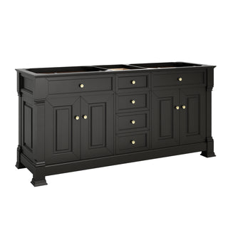 72 Inch Brookfield Freestanding Vanity in Black Onyx / Eternal Jasmine Pearl Top
