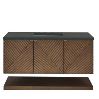 48 Inch Marcello Floating Vanity in Chestnut / Charcoal Soapstone Top