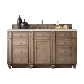 60 Inch Bristol Freestanding Vanity in Whitewashed Walnut / Lime Delight Top