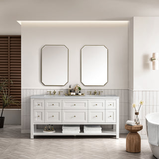 72 Inch Breckenridge Freestanding Vanity in Bright White / Arctic Fall Top