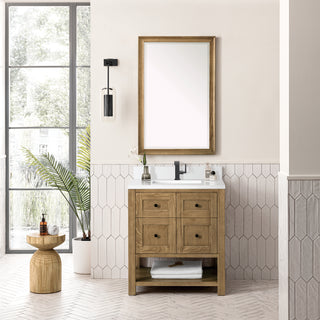 30 Inch Breckenridge Freestanding Vanity in Light Natural Oak / White Zeus Top