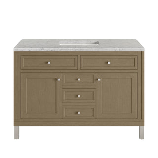 48 Inch Chicago Freestanding Vanity in Walnut Whisper / Eternal Jasmine Pearl Top
