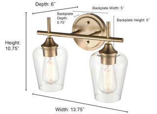 Ashford 2-Light Vanity - Modern Gold