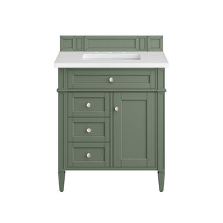 30 Inch Brittany Freestanding Vanity in Smokey Celadon / White Zeus Top