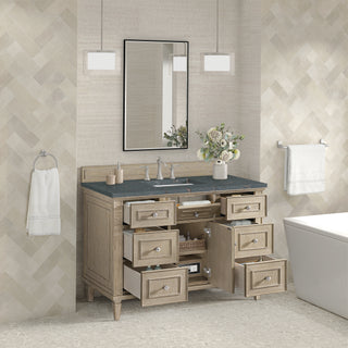 48 Inch Lorelai Freestanding Vanity in Whitewashed Oak / Parisien Bleu Top
