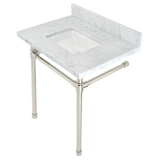 Dreyfuss 30 Inch Console Sink in Carrara Marble