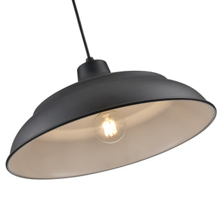 R Series 1-Light Cord Hung Aluminum Warehouse Satin Black