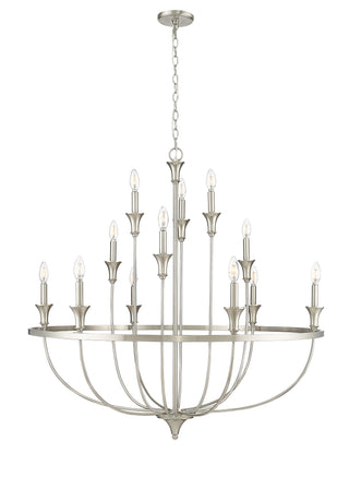 Emery 12-Light Chandelier Ceiling Light Brushed Nickel