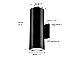 Vegas LED Outdoor Wall Sconce Powder Coated Black