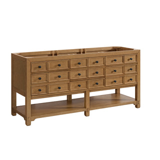 72 Inch Malibu Freestanding Vanity in Amber Birch / Eternal Jasmine Pearl Top