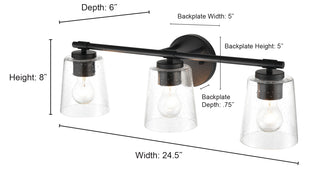 3-Light Vanity Matte Black
