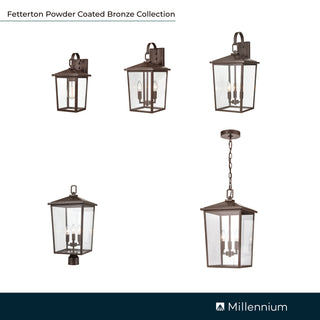 Fetterton 3-Light Outdoor Post Lantern Powder Coated Bronze