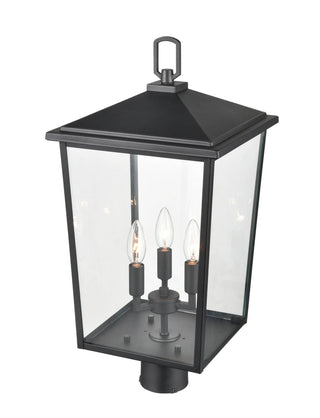 Fetterton 3-Light Outdoor Post Lantern Powder Coated Black