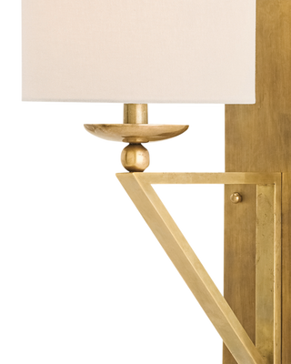 Anthology Brass Wall Sconce, White Shade