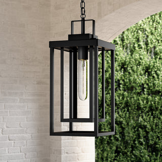 McDonough 8" 1-Light Outdoor Hanging Lantern - Powder Coated Black