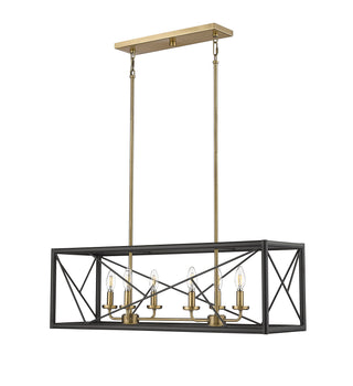 Surrey 6-Light Chandelier Ceiling Light Matte Black / Vintage Brass