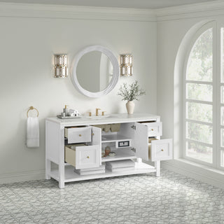60 Inch Breckenridge Freestanding Vanity in Bright White / Lime Delight Top