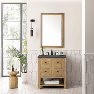 30 Inch Breckenridge Freestanding Vanity in Light Natural Oak / Charcoal Soapstone Top