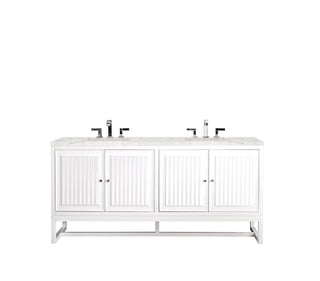 72 Inch Athens Dual Mount Vanity in Glossy White / Eternal Jasmine Pearl Top