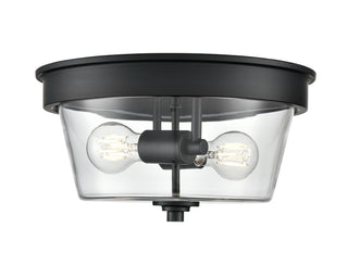 Strayhan 13" 2-Light Flush Mount - Matte Black
