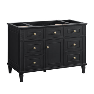 48 Inch Lorelai Freestanding Vanity in Black Onyx / White Zeus Top