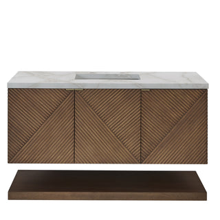 48 Inch Marcello Floating Vanity in Chestnut / Victorian Silver Top