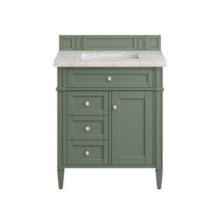 30 Inch Brittany Freestanding Vanity in Smokey Celadon / Eternal Jasmine Pearl Top