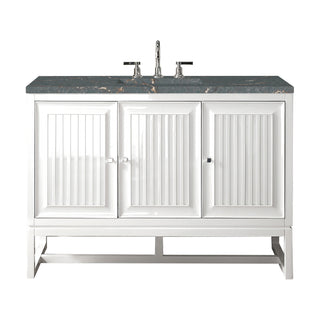 48 Inch Athens Dual Mount Vanity in Glossy White / Parisien Bleu Top