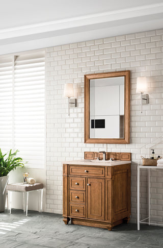 30 Inch Bristol Freestanding Vanity in Saddle Brown / Eternal Marfil Top