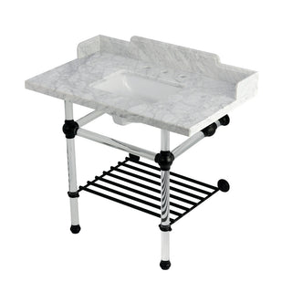 Pemberton 36 Inch Console Sink in Carrara Marble