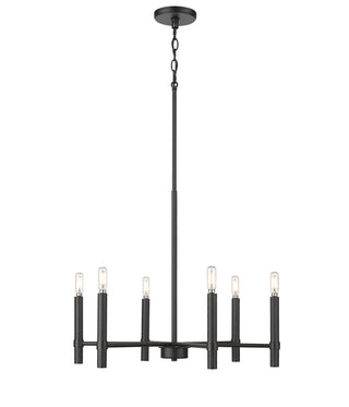 Skyva 24.25" Wide 6-Light Chandelier - Matte Black