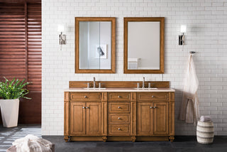 72 Inch Bristol Freestanding Vanity in Saddle Brown / Eternal Marfil Top