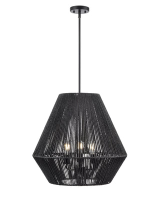 Elise 22" Wide 3-Light Pendant - Matte Black