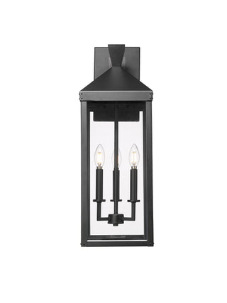 Yates 26" High 3-Light Outdoor Wall Sconce - Painted Black
