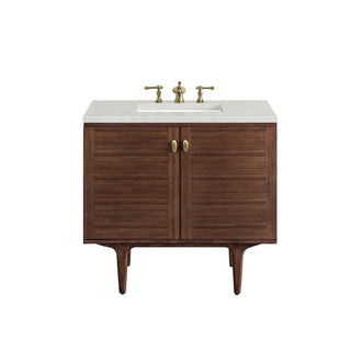 36 Inch Amberly Dual Mount Vanity in Mid-Century Walnut / Lime Delight Top