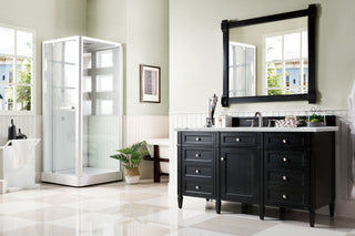 60 Inch Brittany Freestanding Vanity in Black Onyx / Ethereal Noctis Top