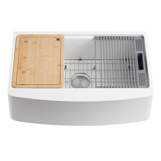 Miranda 30 Inch Farmhouse Kitchen Sink in White