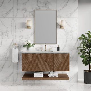 48 Inch Marcello Floating Vanity in Chestnut / Lime Delight Top