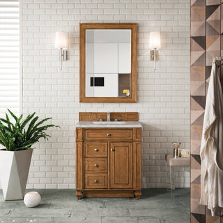 30 Inch Bristol Freestanding Vanity in Saddle Brown / Victorian Silver Top