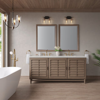 72 Inch Portland Freestanding Vanity in Whitewashed Walnut / Lime Delight Top