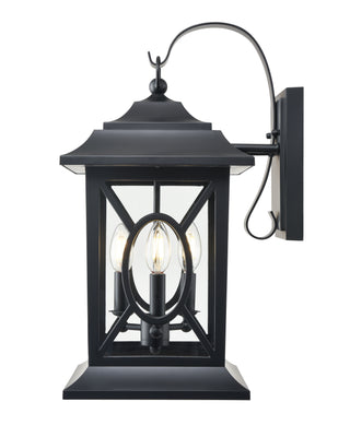 Allbert 3-Light Outdoor Wall Sconce Powder Coated Black