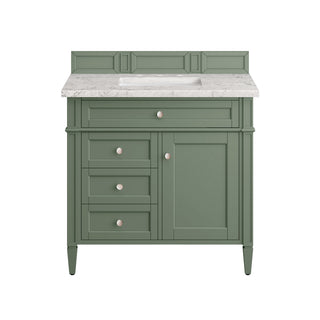 36 Inch Brittany Freestanding Vanity in Smokey Celadon / Eternal Jasmine Pearl Top
