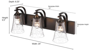 Natalie 3-Light Vanity Matte Black