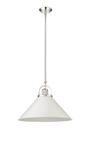 Artistan 1-Light Pendant light Polished Nickel/Matte White