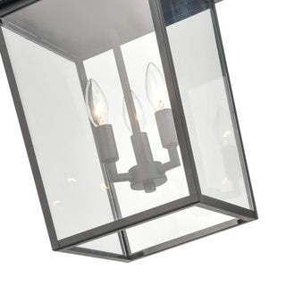 Fetterton 3-Light Outdoor Hanging Lantern Powder Coated Black