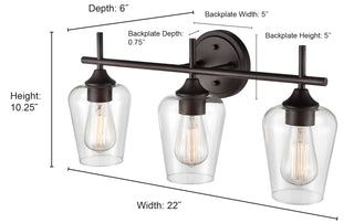Ashford 3-Light Vanity - Modern Gold